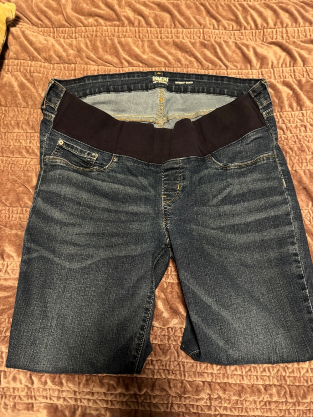 Levi's Dark Blue Denim Jeans with Black Inner Waistband Maternity